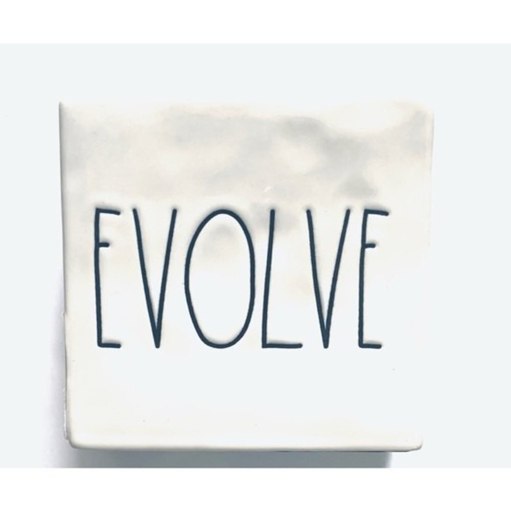 Rae Dunn Think Evolve Double Sided Inspire‎ Block